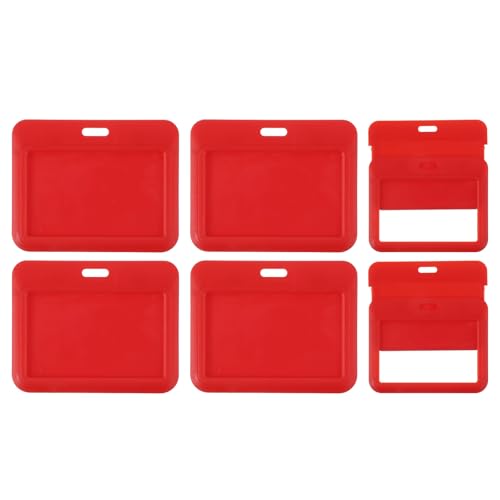 Porte-badge transparent avec clip rouge PATIKIL pour cartes de credit lot de 6