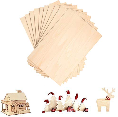 Unfinished Balsa Wood, 15 Pack Wood Sheets, Natural Unfinished Wood for Crafts for House Aircraft Ship Boat Arts and Crafts, School Projects, Wooden DIY Ornaments(150x100x2mm)