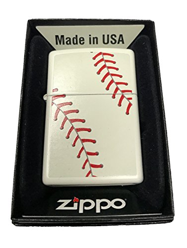 Zippo Encendedor Diseño Béisbol Blanco Mate