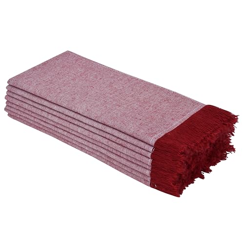 Set de 8 Servilletas de Algodón Rojo 18x18 Pulgadas miniatura 5