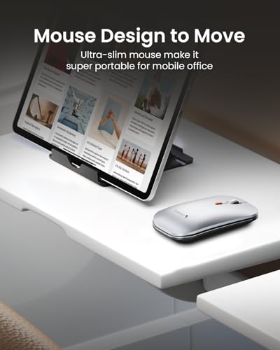 Image of ProtoArc XKM01 Full-Size Foldable Keyboard Mouse for Travel - Black Silver | 105-key keyboard, slim mouse, hard case and phone stand; 3-device Bluetooth & 2.4G switching, for travel office use