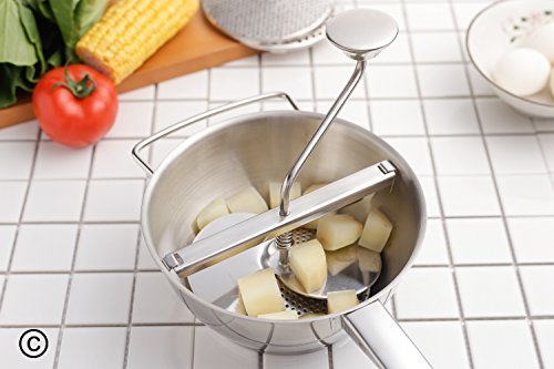 Alwaysu Food Mill 18/10 Stainless Steel Fruit Vegetables Grinder Large 2 Quart Capacity 4 Milling Discs Dishwasher Safe #TOP3