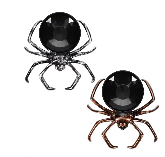AJS - Halloween Spider Candy Holder - Set of 2-1 - Gold / 1 Silver - These large spider-shaped candy holders are a fun way to gift treats over the Halloween season.