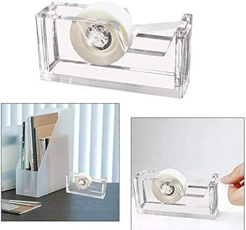 Dispenser per nastro adesivo, Elegante dispenser for nastro adesivo da tavolo in acrilico e oro - Moderno porta nastro adesivo magico da 1 pollice for uso domestico o in ufficio