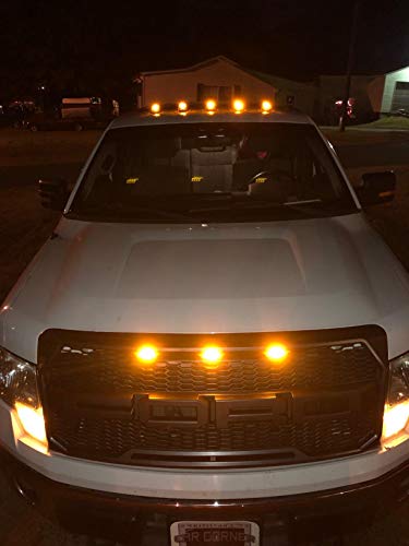 Ijdmtoy 35-013-Smoked Black Smoked Lens Cab Roof Marker Lamp With Amber Led Light Bulbs, 5 Piece #TOP7