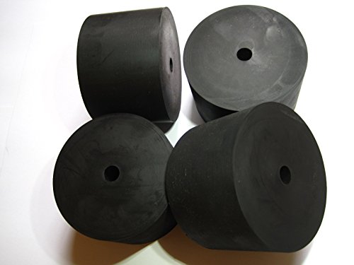 4-Pack - Made in USA - Premium Quality Large Multi-Purpose Rubber Spacer/Mount, 3" OD x 1/2" ID x 2" Thick (AVW-X19-25), for Home-Industrial-Automotive-Marine & More! Buy The Best!