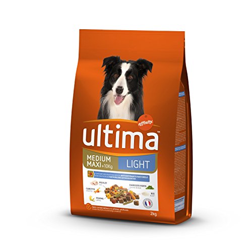 Ultima Croquettes pour Chien Medium-Maxi Adulte Light Poulet, Agneau, Riz, Légumes et Fruits 2 kg