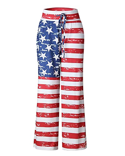 Image of NEWCOSPLAY Women's Comfy Pajama Pants Casual Drawstring Palazzo Lounge Wide Leg Pants