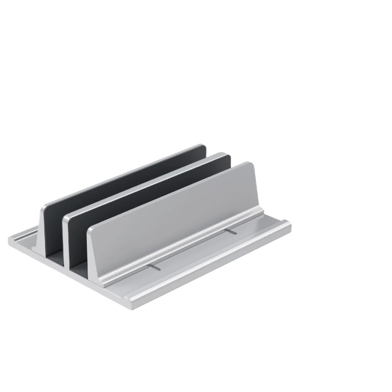 Genérico Compatible con Soporte Vertical de Aluminio | Soporte ajustable sin herramientas for portátiles de 15 a 34 mm de ancho for uso de sobremesa(Silver-1)