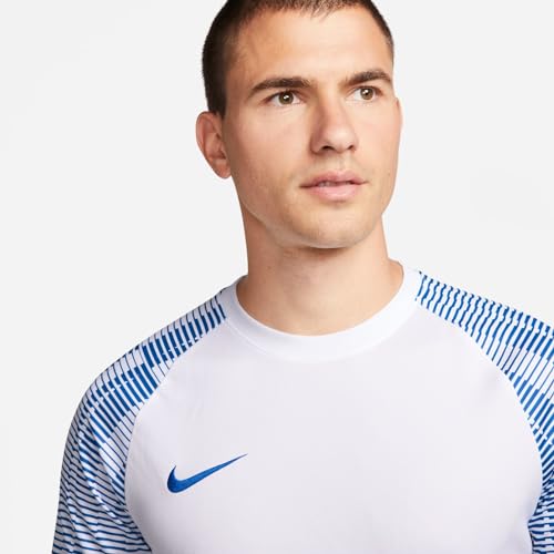NIKE DH8031-102 M NK DF ACADEMY JSY SS T-Shirt Men's White/Royal Blue/Royal Blue Size S - Image 4