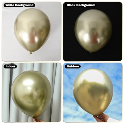 Image of Jobkoo 60 Pcs Light Gold Balloons 5Inch Metallic Gold Chrome Balloons Champagne Gold Party Balloons Small Golden Latex Helium Balloon for Birthday Valentines Day Anniversary Wedding Party Decorations