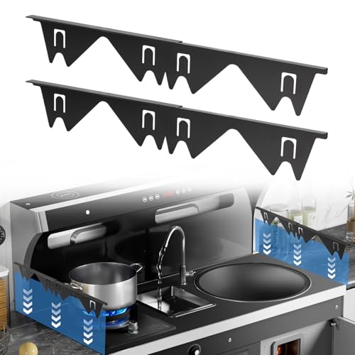 2 rieles de conexión de encimeras de trabajo, relleno, cubierta de ranura de placa de cocina, cubierta de ranura para cocina, horno, lavavajillas, longitud ajustable de 13,8 pulgadas a 27,5 pulgadas