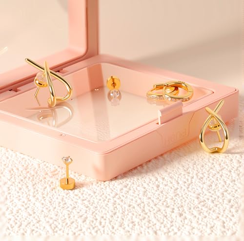 Elegant 14K Gold Huggie Hoop and Stud Earrings Set for Women - Hypoallergenic Minimalist Jewelry for Multiple Piercings - Perfect Gift for Any Occasion - Image 3