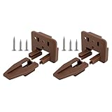 homdiy 2 Pack Plastic Drawer Slides Track Guide and Glides-Drawer Replacement Part for Center Mount Drawer，Brown Replacement Parts for Dressers and Nightstand Drawer Systems