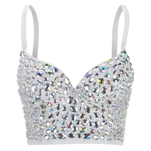 Corset haut bustier scintillant pour costume de scène et show de cabaret