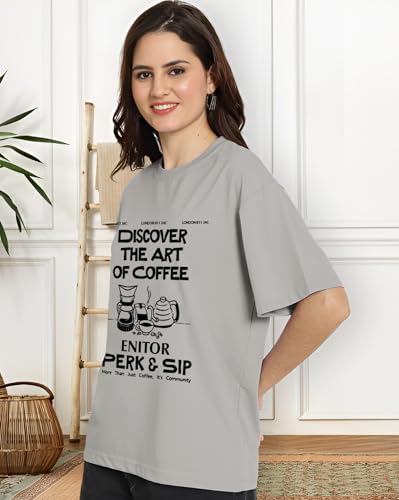 Image of AUSK Oversized T-Shirt for Womens || Graphic Front Printed Loose fit Womens Tshirt