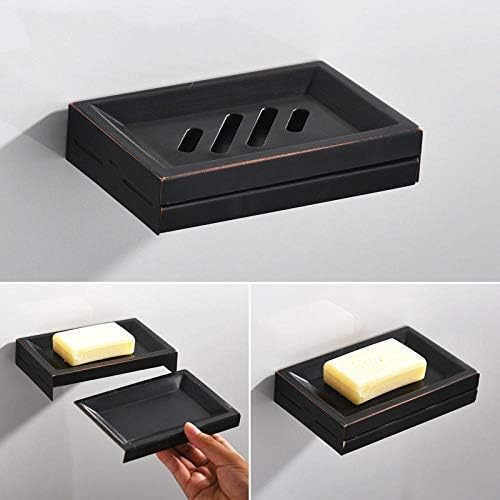 European Soap Dish Soap Box Antique Drain Soap Rack Soap Box Wall-Mounted Bathroom Black Rack Black Patina Soap Dish Holder for Bathroom Shower Soap