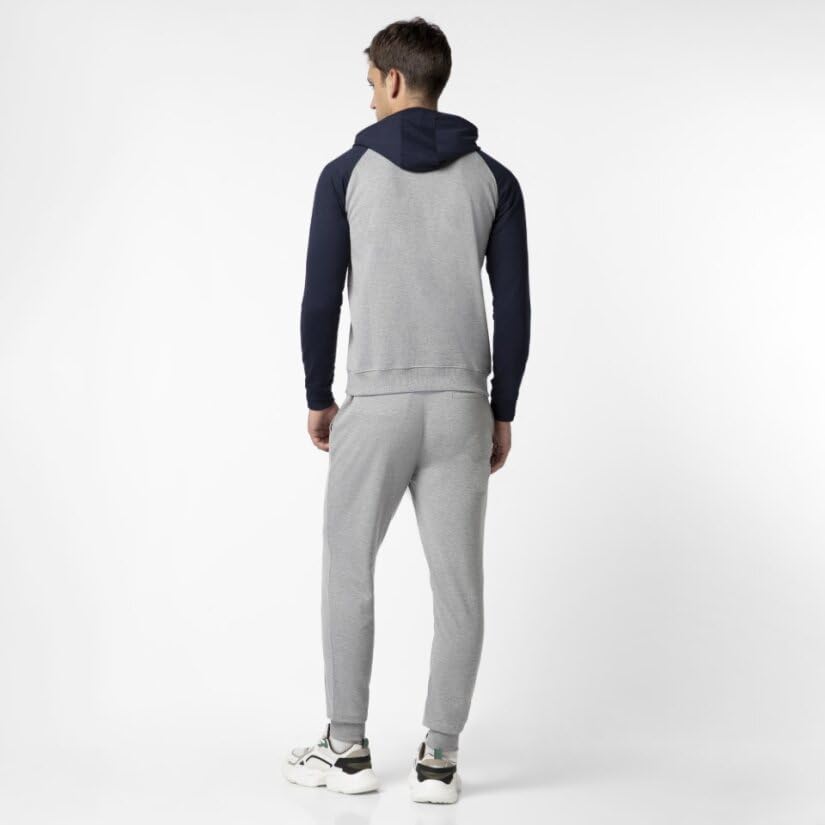 Image of FYLTR Men's Casual Colourblock Raglan Hoodie with Drawstrings - Utility Pockets | Ribbed Hem & Cuff | Winter Hoodie for Men