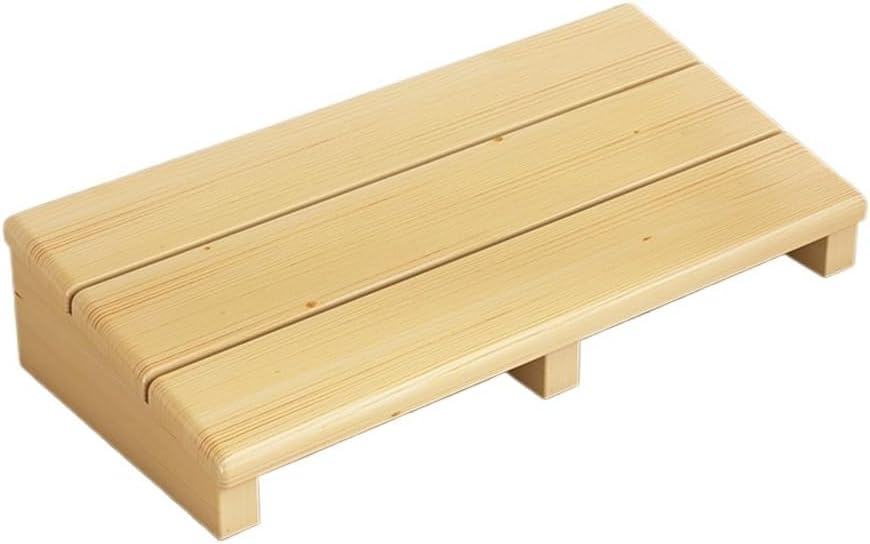 Wooden Safety Foot Rest, Non Slip Foot Rest for Office Use, Ergonomic Comfortable Footrest for Under Desk at Work, Tilt Foot Stool for Office, Home (Color : Varnish Color, Size : 60 * 30 * 11cm)