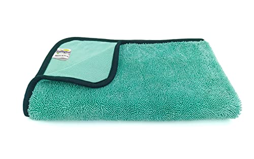 Image of SOFTSPUN Microfiber Cloth for Car - 800 GSM, 50x60 cms, 1 Pcs, Aqua Blue Twisted Loop Super Absorbent Towel - Edgeless Design with Plush Pile and Lint Free Cloth for Drying and Detailing.