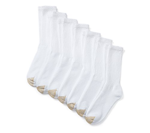GOLD TOE Men's 7-Pack Crew Socks White 10-13