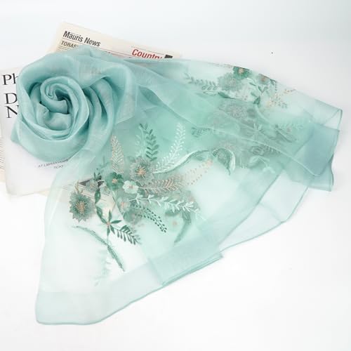 Minache Women Lovely Floral Embroidered Scarf Lightweight Polyester Blend Shawl Wrap Fashion Pashmina Shawl Headwrap2