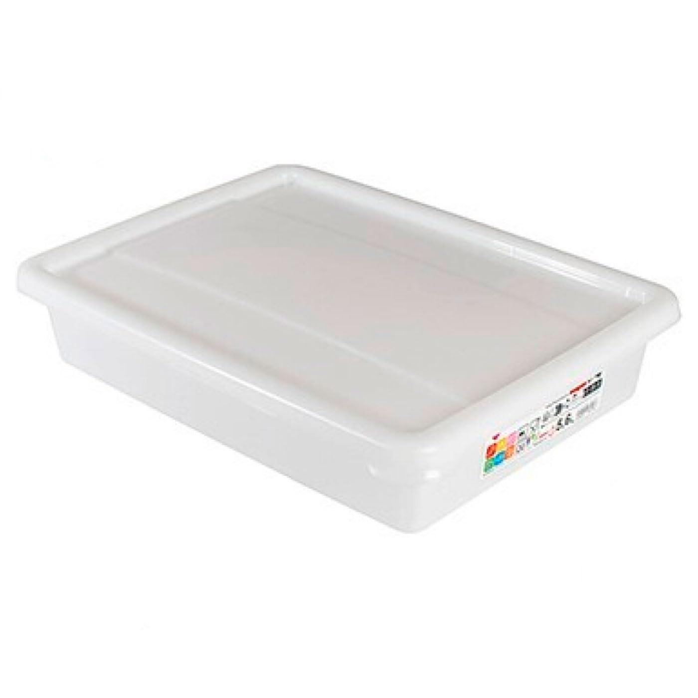 Tradineur - Pack de 6 bandejas frigoríficas de Almacenamiento con Tapa, N.º 4 - HG, plástico, Reutilizables, Guardar Alimentos, Fabricadas en España (Blanco - 5,6 litros - 38 x 28,4 x 7,5 cm)