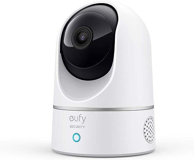 Eufy Security 2K Indoor Cam Pan & Tilt, Home Security Indoor Camera, Human and Pet AI, Works with Voice Assistants, Motion Tracking, Night Vision, MicroSD Card Required, HomeBase Not Required