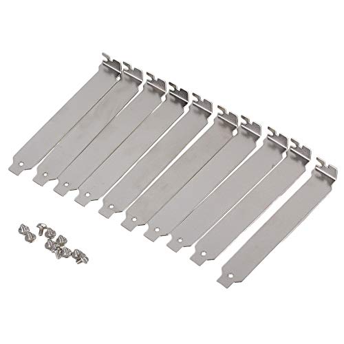 RDEXP 12 x 2 cm, acero inoxidable plateado carcasa de computadora ranura trasera PCI soporte en blanco cubierta de relleno placa de sección plana con tornillo juego de 10