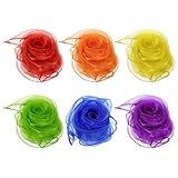PATIKIL Dance Scarves, 6 Pcs Square Juggling Scarves 24 by 24 Inches for Play Magic Music Activity Juggling Dressing, Red, Yellow, Green, Blue, Purple, Orange