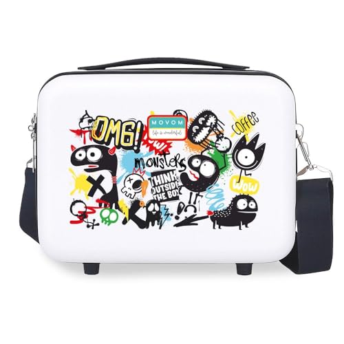 Valise enfant rigide Movom Monsters à 4 roues multidirectionnelles et fermeture de sécurité TSA