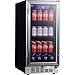 EdgeStar CBR902SG 15 Inch Wide 80 Can Built-In Beverage Cooler with Blue LED Lighting