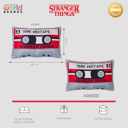 Coussin Stranger Things réversible en forme de cassette rétro de 25x40 cm - 5