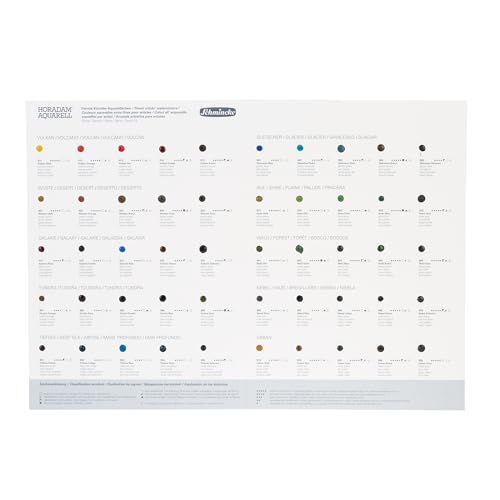 Image of Schmincke - HORADAM AQUARELL Dotcard with 50 Shades - 14 999 050, for Testing All 50 HORADAM AQUARELL Supergran Shades