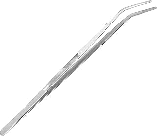 LAJA Imports Planting Tweezers 18' Curved Tongs Tweezer Stainless Steel
