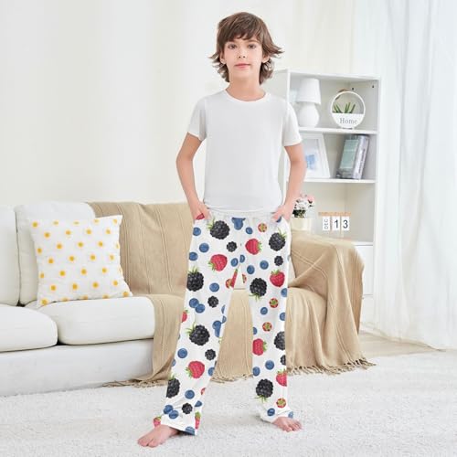 Boys' Pants Forest Berry Blueberry Pattern Long Bottoms Jogger Pants Elastic Waist Trousers with Pockets S-XL3