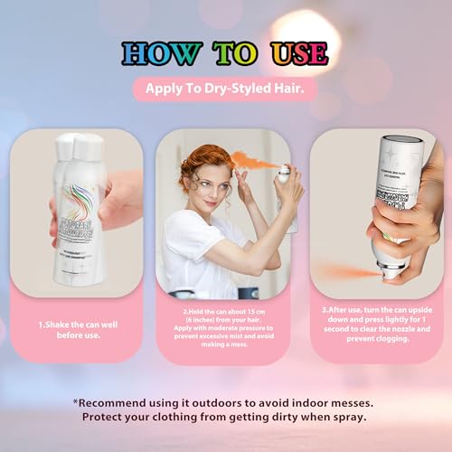 Spray temporal para cabello naranja 150ml lavable miniatura 5