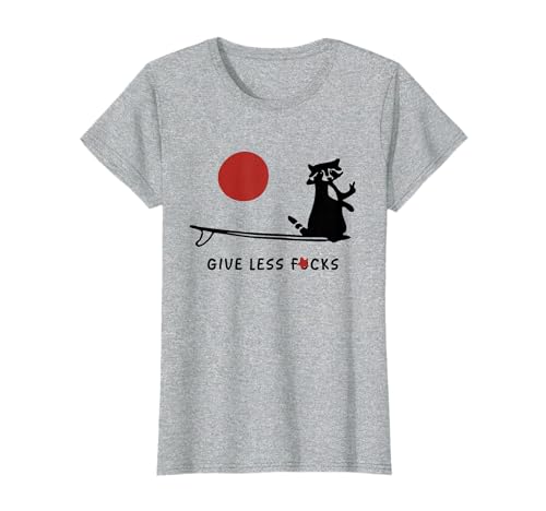 Black Raccoon Give Less Fuck Funny Animal Joke T-Shirt