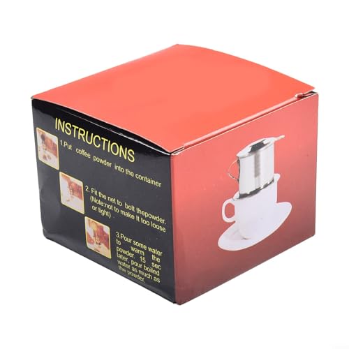 Cafetera vietnamita de acero inoxidable para método de goteo de agua caliente con marcas de capacidad máxima de 50 ml y 100 ml (50 ml (máx.))