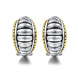 UNY Jewel Las joyas hacen una declaración con nuestros aretes de clip franceses en forma de C de dos tonos con detalles perfectos para cualquier ocasión