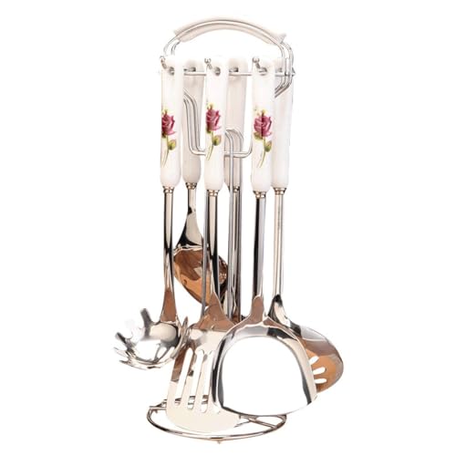 Ensemble d'outils de cuisine en acier inoxydable, manches céramique - 2