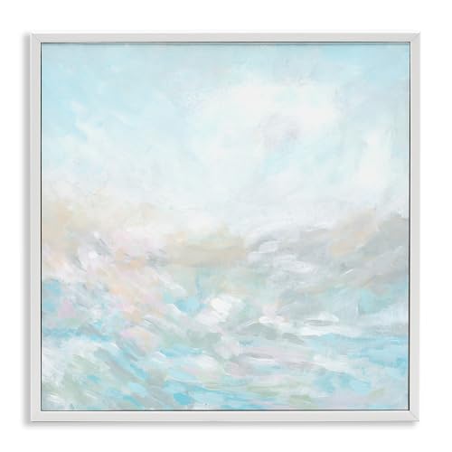 Blue Abstract Waves Coastal, 24 x 24 Inch Framed Giclée Print