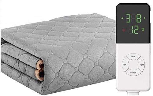 Thermodecke für Doppelbett, 120 Watt Leistung | 9 Leistungsstufen | Timerfunktion | Automatische Abschaltung | Grau, Grau, 200 x 180 cm