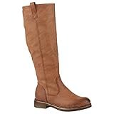  Klassische Stiefel Damen Leicht Gefüttert Boots Profilsohle Schuhe 149797 Hellbraun Camargo 41 Flandell