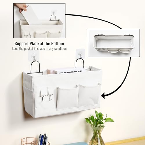 2pcs Large Wall Hanging Storage Bag, Door Closet Linen Fabric Pockets Organizer, Waterproof Multi Functional for Living Room Bedroom Bathroom Kitchen Office RV Camper with Hooks White - Image 5