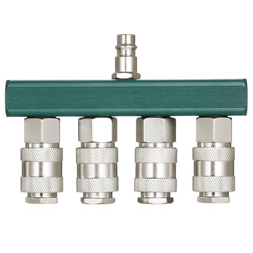 Distributeur D'air Comprimé à 4 Voies - Connecteur Rapide Fileté, Répartiteur Pour Un Raccordement Simple à L'air Comprimé, Raccords Pneumatiques