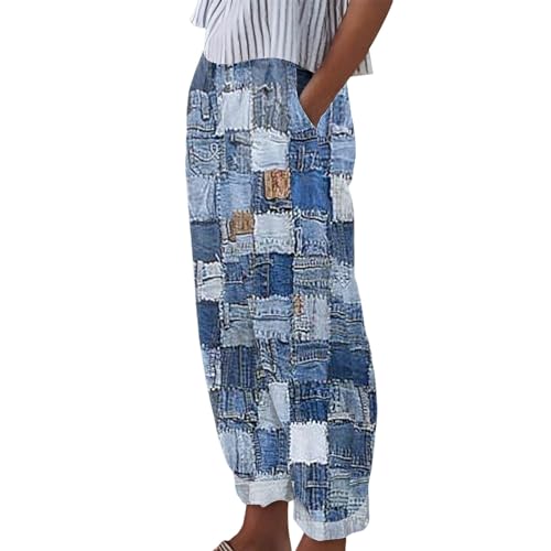 stoffhose damen elegant Sporthose Damen Hosen Damen Elegant Festlich Weite Beine baggy jeans herren schwarz lila Yogahose Damen Weites Bein 3/4 Länge Haremshose Damen Baumwolle Bunt travel ga