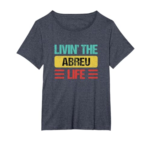 Abreu Name T-Shirt, Women's Plus, Heather Blue, 5X