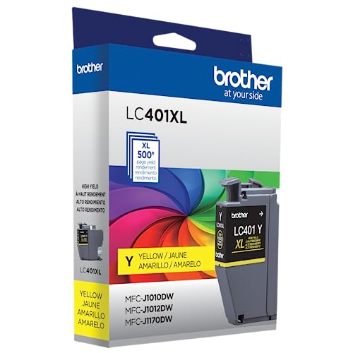Image of Brother Genuine LC401XLY High Yield Yellow Ink Cartridge