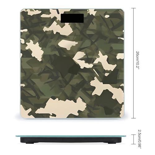 Báscula digital para baño con diseño camuflaje y pantalla LCD miniatura 2